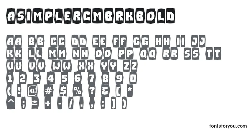 A fonte ASimplercmbrkBold – alfabeto, números, caracteres especiais