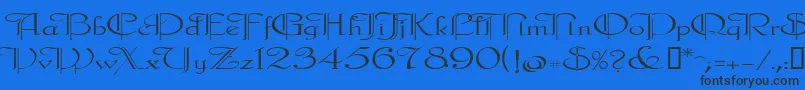 Шрифт Galecler – чёрные шрифты на синем фоне
