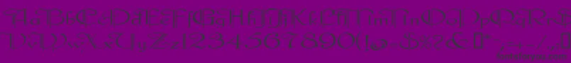 Fonte Galecler – fontes pretas em um fundo violeta