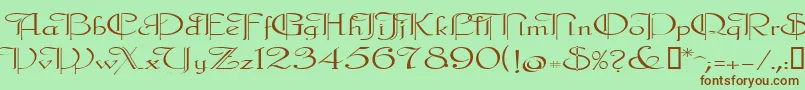 Galecler Font – Brown Fonts on Green Background