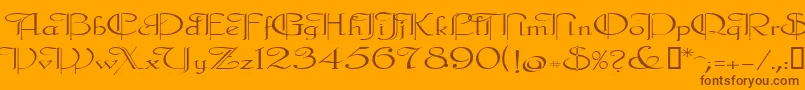 fuente Galecler – Fuentes Marrones Sobre Fondo Naranja