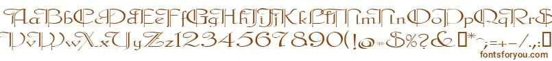 Galecler-Schriftart – Braune Schriften auf weißem Hintergrund