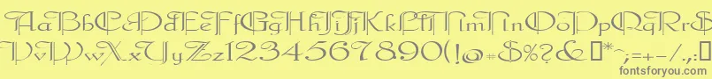 Galecler Font – Gray Fonts on Yellow Background