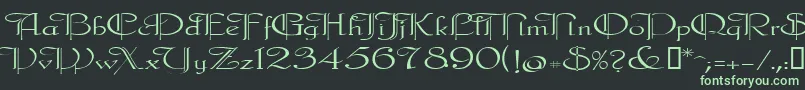Galecler Font – Green Fonts on Black Background