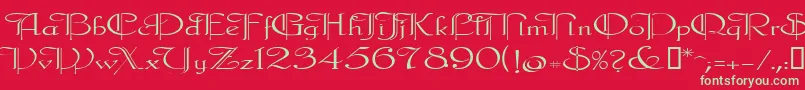 フォントGalecler – 赤い背景に緑の文字