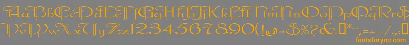 Galecler Font – Orange Fonts on Gray Background