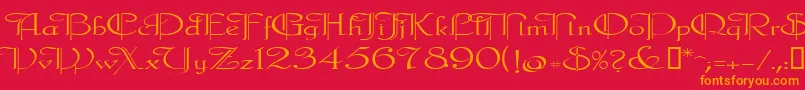 Шрифт Galecler – оранжевые шрифты на красном фоне