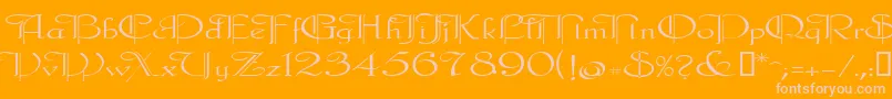 Galecler Font – Pink Fonts on Orange Background