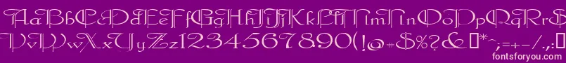 Galecler-fontti – vaaleanpunaiset fontit violetilla taustalla