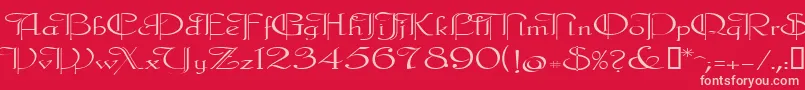 Galecler Font – Pink Fonts on Red Background