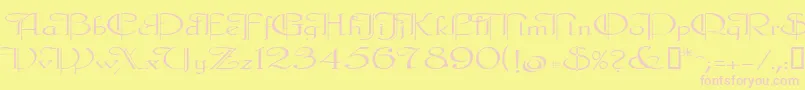 Galecler-fontti – vaaleanpunaiset fontit keltaisella taustalla