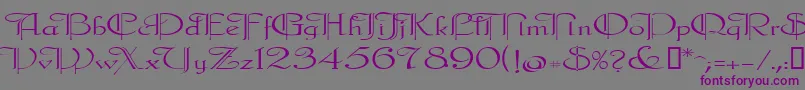 Galecler-Schriftart – Violette Schriften auf grauem Hintergrund
