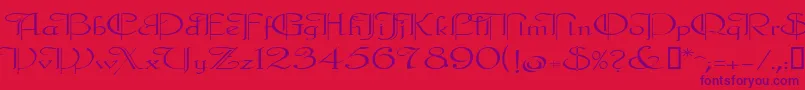 Galecler-Schriftart – Violette Schriften auf rotem Hintergrund