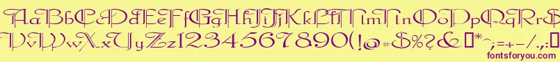 Galecler Font – Purple Fonts on Yellow Background