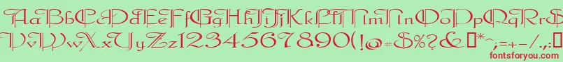 Galecler Font – Red Fonts on Green Background