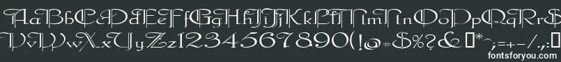 Galecler-fontti – valkoiset fontit mustalla taustalla