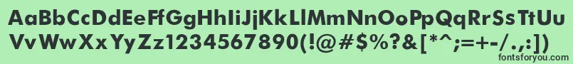 フォントFuturaBoldRegular – 緑の背景に黒い文字