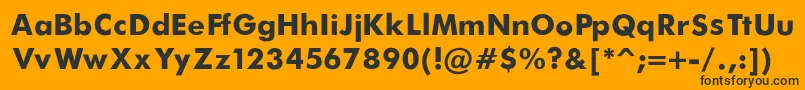 Czcionka FuturaBoldRegular – czarne czcionki na pomarańczowym tle