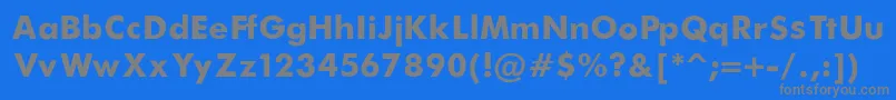 フォントFuturaBoldRegular – 青い背景に灰色の文字