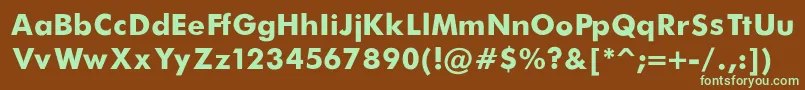 Шрифт FuturaBoldRegular – зелёные шрифты на коричневом фоне