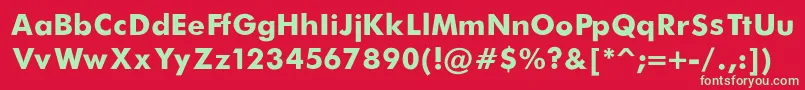 FuturaBoldRegular Font – Green Fonts on Red Background