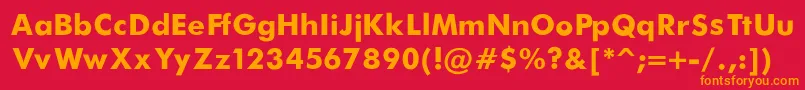 FuturaBoldRegular Font – Orange Fonts on Red Background