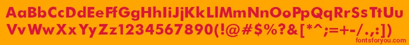 FuturaBoldRegular Font – Red Fonts on Orange Background