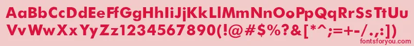 FuturaBoldRegular Font – Red Fonts on Pink Background