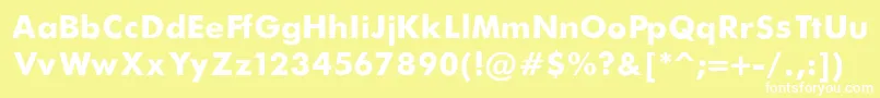 フォントFuturaBoldRegular – 黄色い背景に白い文字
