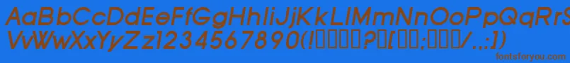 フォントSfOldRepublicBoldItalic – 茶色の文字が青い背景にあります。