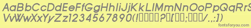 フォントSfOldRepublicBoldItalic – 黄色の背景に灰色の文字