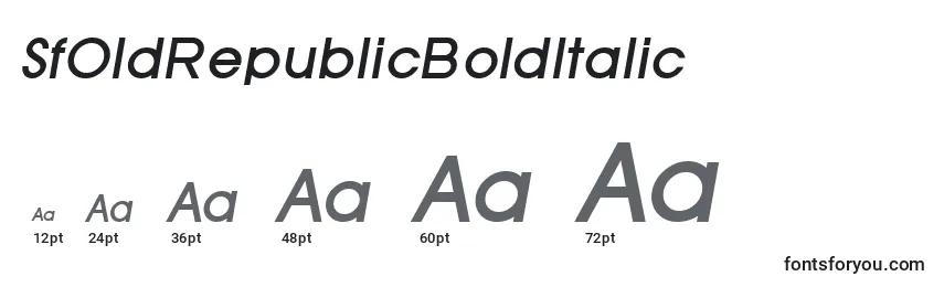 Размеры шрифта SfOldRepublicBoldItalic
