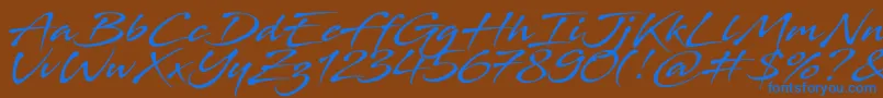 Stingray Font – Blue Fonts on Brown Background