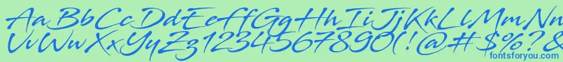 Stingray Font – Blue Fonts on Green Background