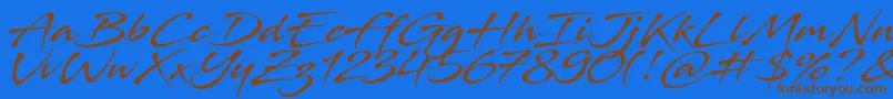 Czcionka Stingray – brązowe czcionki na niebieskim tle