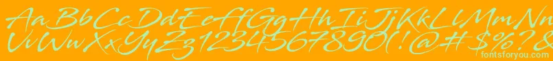 Stingray Font – Green Fonts on Orange Background