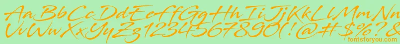 Stingray Font – Orange Fonts on Green Background
