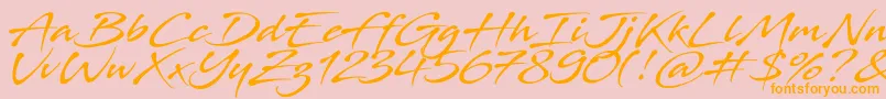 Stingray Font – Orange Fonts on Pink Background