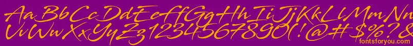 Stingray Font – Orange Fonts on Purple Background