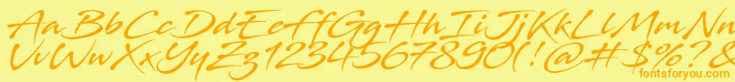Stingray Font – Orange Fonts on Yellow Background