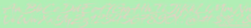 Stingray-Schriftart – Rosa Schriften auf grünem Hintergrund