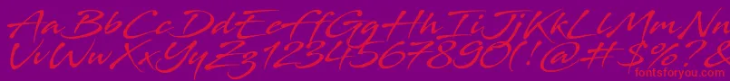 Stingray Font – Red Fonts on Purple Background