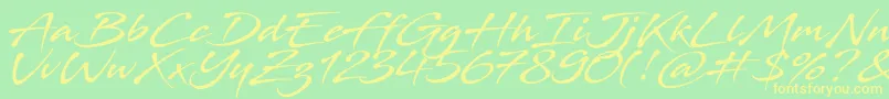 Stingray Font – Yellow Fonts on Green Background