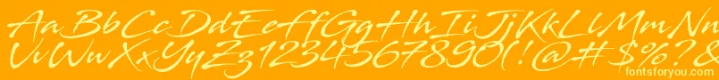 Stingray Font – Yellow Fonts on Orange Background