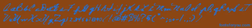 Everet2 Font – Blue Fonts on Brown Background