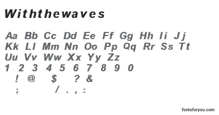 Schriftart Withthewaves – Alphabet, Zahlen, spezielle Symbole