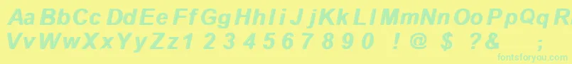 Withthewaves Font – Green Fonts on Yellow Background