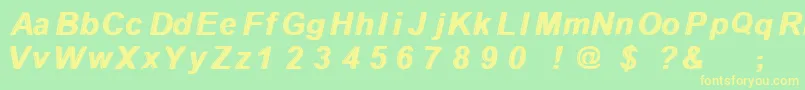 Withthewaves Font – Yellow Fonts on Green Background