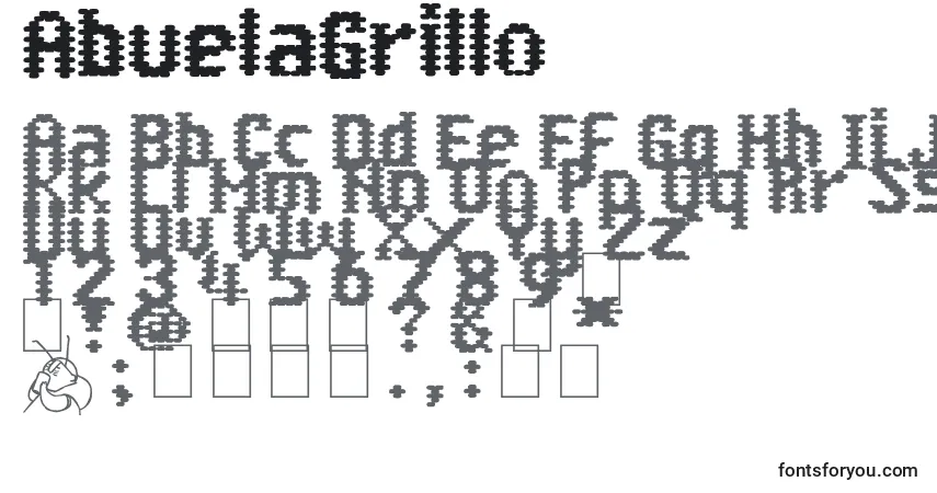 Schriftart AbuelaGrillo – Alphabet, Zahlen, spezielle Symbole