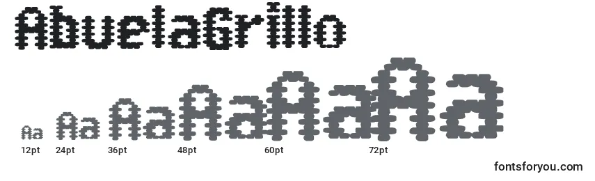 Размеры шрифта AbuelaGrillo